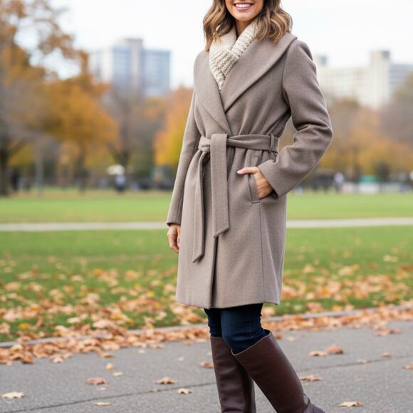 Calvin Klein Wool Blend Coat Size Large - Picture 1 of 12